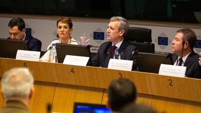 Alfonso Rueda, xunto a outros presidentes autonómicos, durante a súa intervención