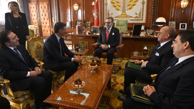 Pedro Sánchez e Jose Manuel Albares, nunha viaxe oficial a Marrocos en febreiro de 2024. Europa Press