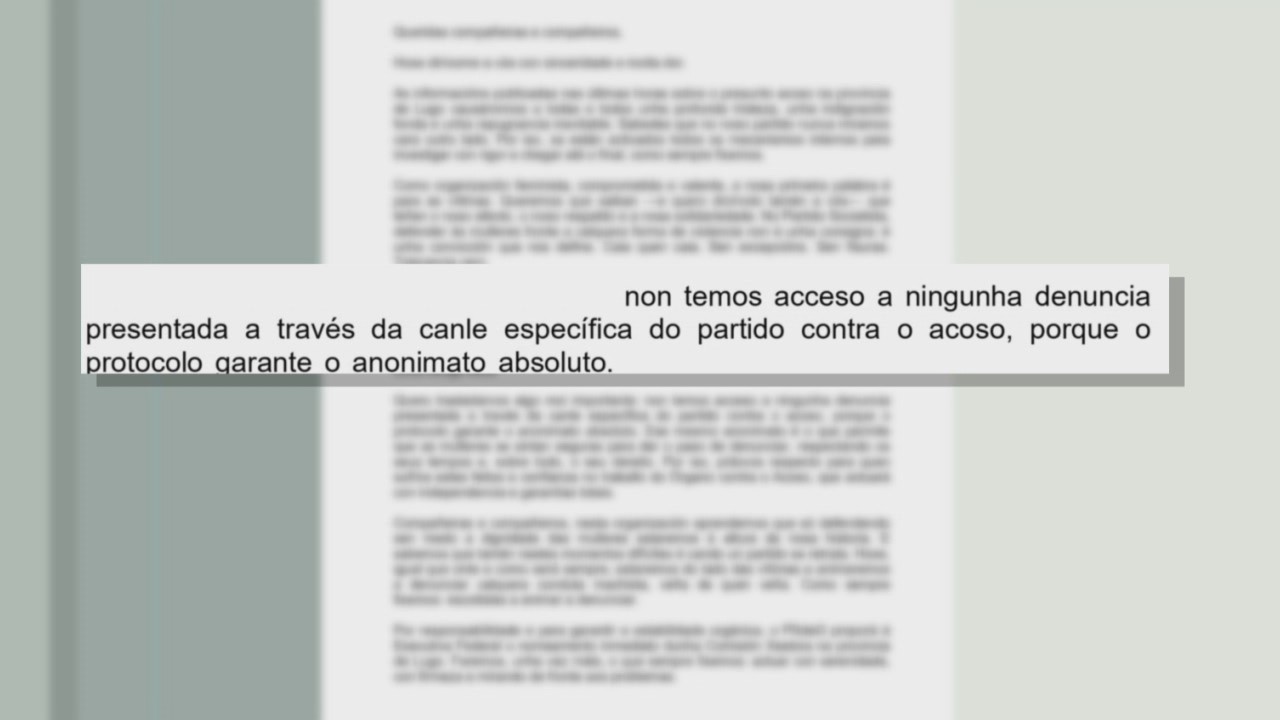 Captura da carta remitida á militancia este xoves polo secretario xeral do PSdeG, José Ramón Gómez Besteiro