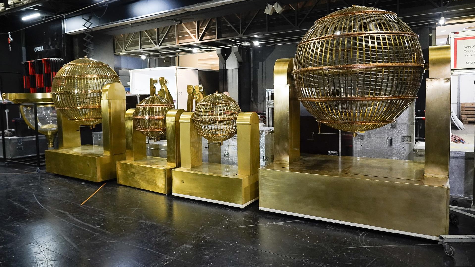 Os bombos da lotaría de Nadal xa en Madrid