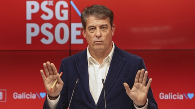 Gómez Besteiro, durante a súa comparecencia para explicar como actuou o PSdeG no caso Tomé (EFE/ Xoán Rey)