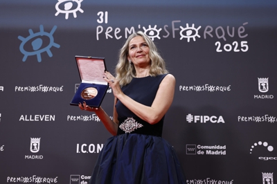 Enma Lustres, a productora galega é a primeira muller en recibir a Medalla de Ouro dos premios Forqué. EFE/ Daniel González