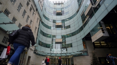 6 de decembro de 2025. Imaxe da vista das oficinas da BBC no centro de Londres (EuropaPress/Ben Whitley/PA Wire/dpa)