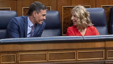 Pedro Sánchez e Yolanda Díaz, nunha sesión do Congreso (Alberto Ortega-Europa Press-Arquivo)