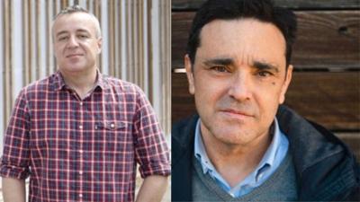 Manuel Guaita (á esquerda con camisa a cadros) e Manuel Touza (á dereita con camisa azul)