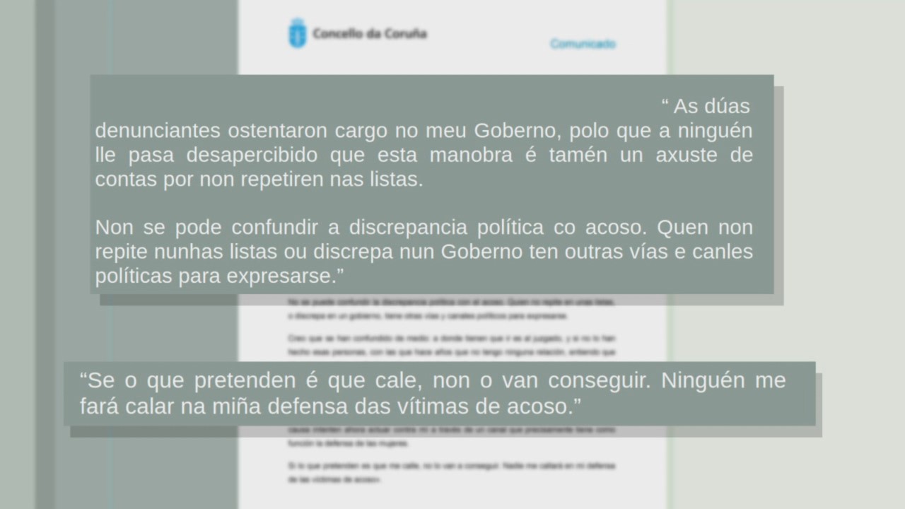 Un fragmento do comunicado remitido por Inés Rey aos medios de comunicación