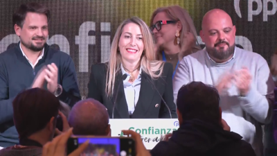 María Guardiola votou en Cáceres. Carlos Criado/Europa Press