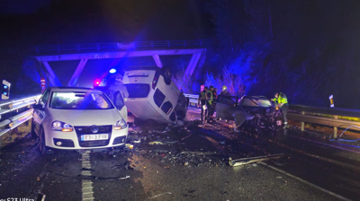 Accidente na madrugada deste domingo no quilómetro 100 da estrada N-550