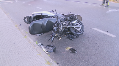 Moto do atropelado por un condutor ebrio en Salvaterra