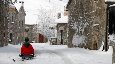 Vista nevada do Cebreiro (EFE/Eliseo Trigo)