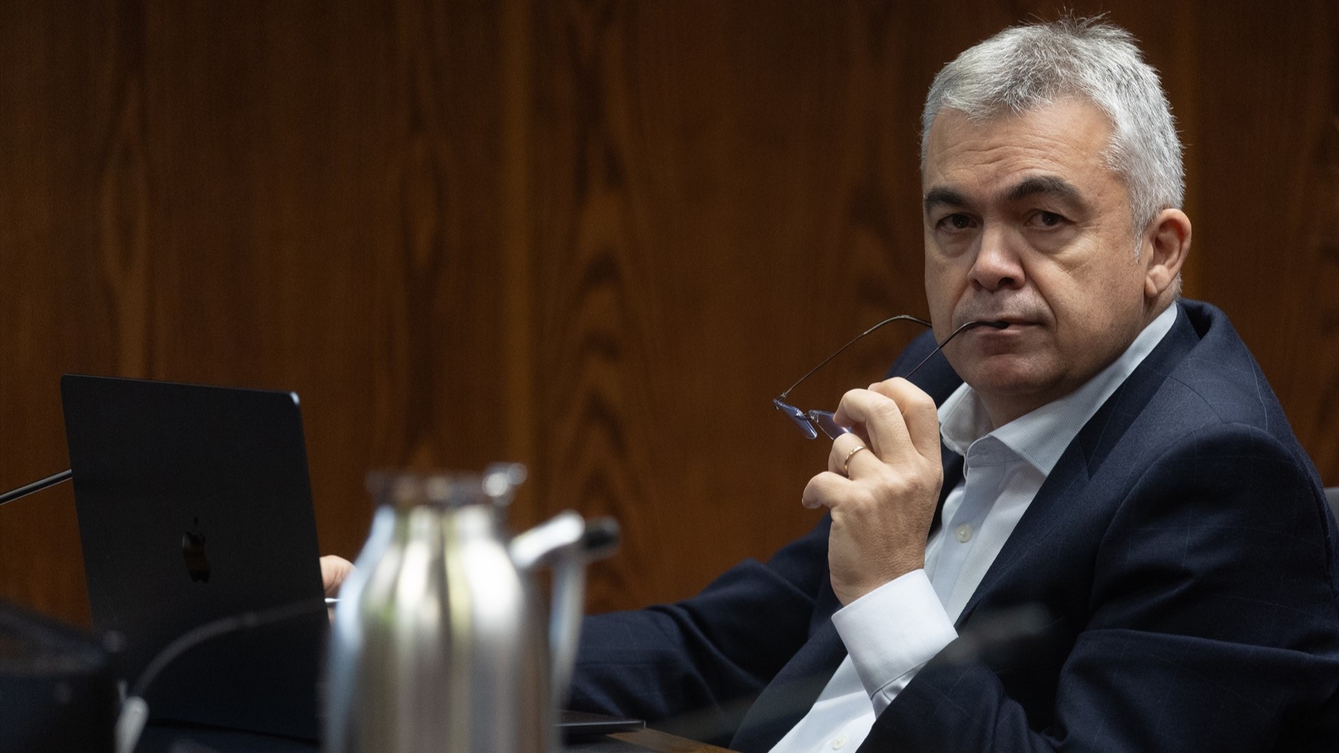 Santos Cerdán durante a Comisión de Investigación do ‘caso Koldo’, no Senado.  Eduardo Parra / Europa Press