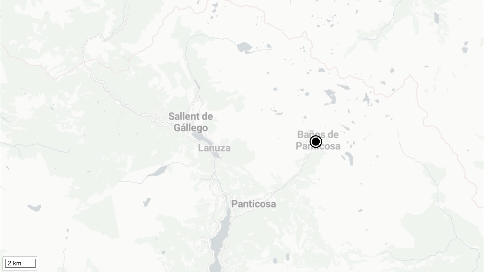 Mapa do lugar onde caeu o alude, nas inmediacións do Balneario de Panticosa (EUROPAPRESS)