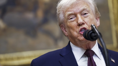 Imaxe de Donald Trump durante un anuncio na habitación Roosvelt na Casa Branca ( Will Oliver / EuropaPress)