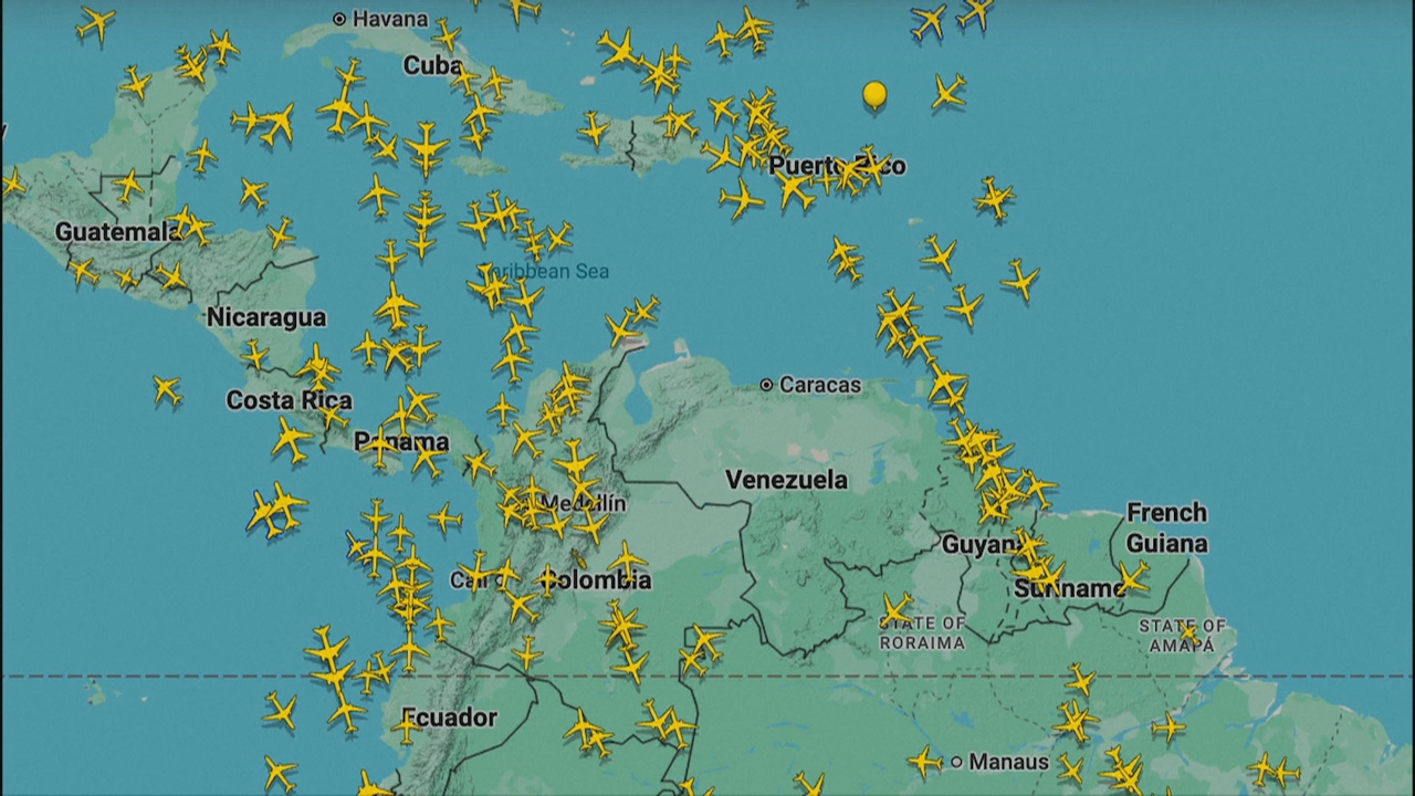 O radar aéreo non amosa avións sobre Venezuela. REUTERS