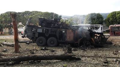 Unidade antiaérea destruída en La Carlota. REUTERS/Leonardo Fernández Viloria