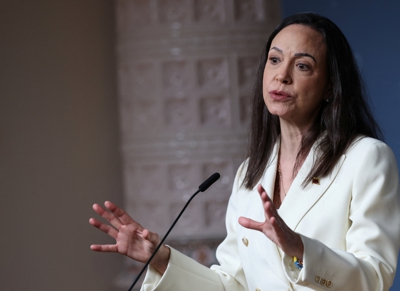 María Corina Machado na conferencia de prensa en Oslo o 11 de decembro de 2025. Foto: Reuters/Leonhard Foeger