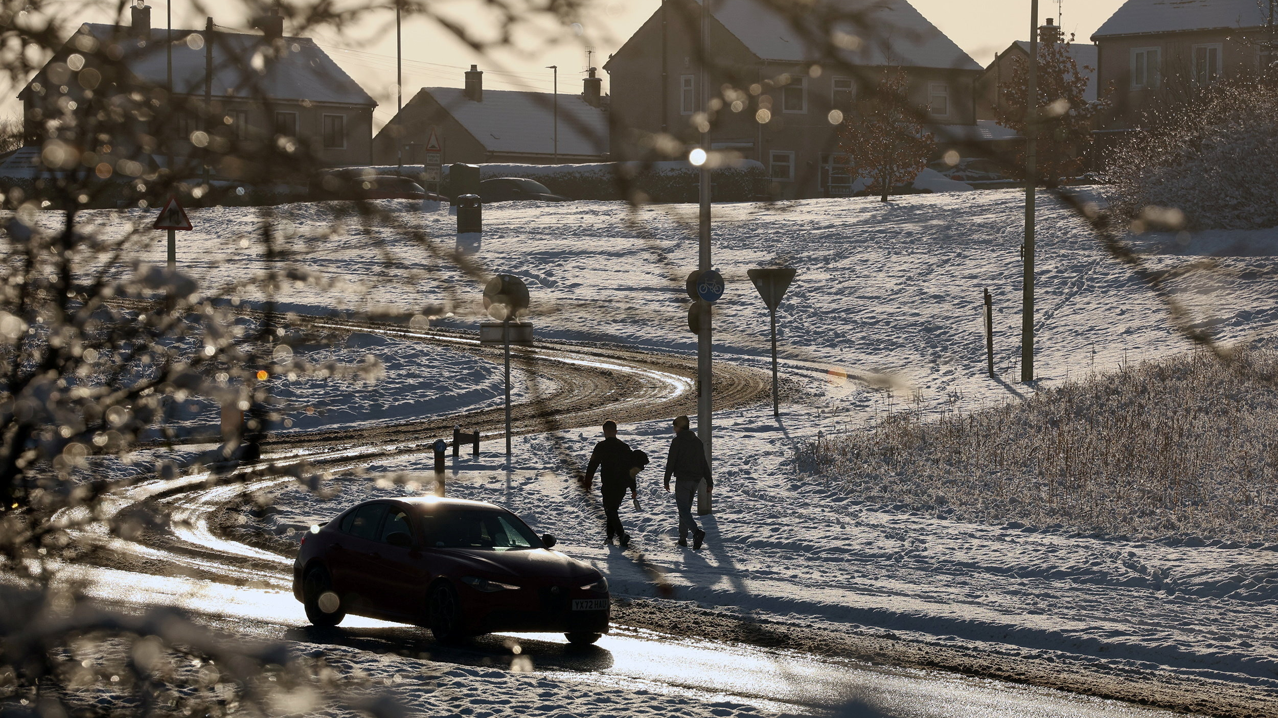 Neve e frío hoxe, luns 5 de xaneiro, no Reino Unido (REUTERS)