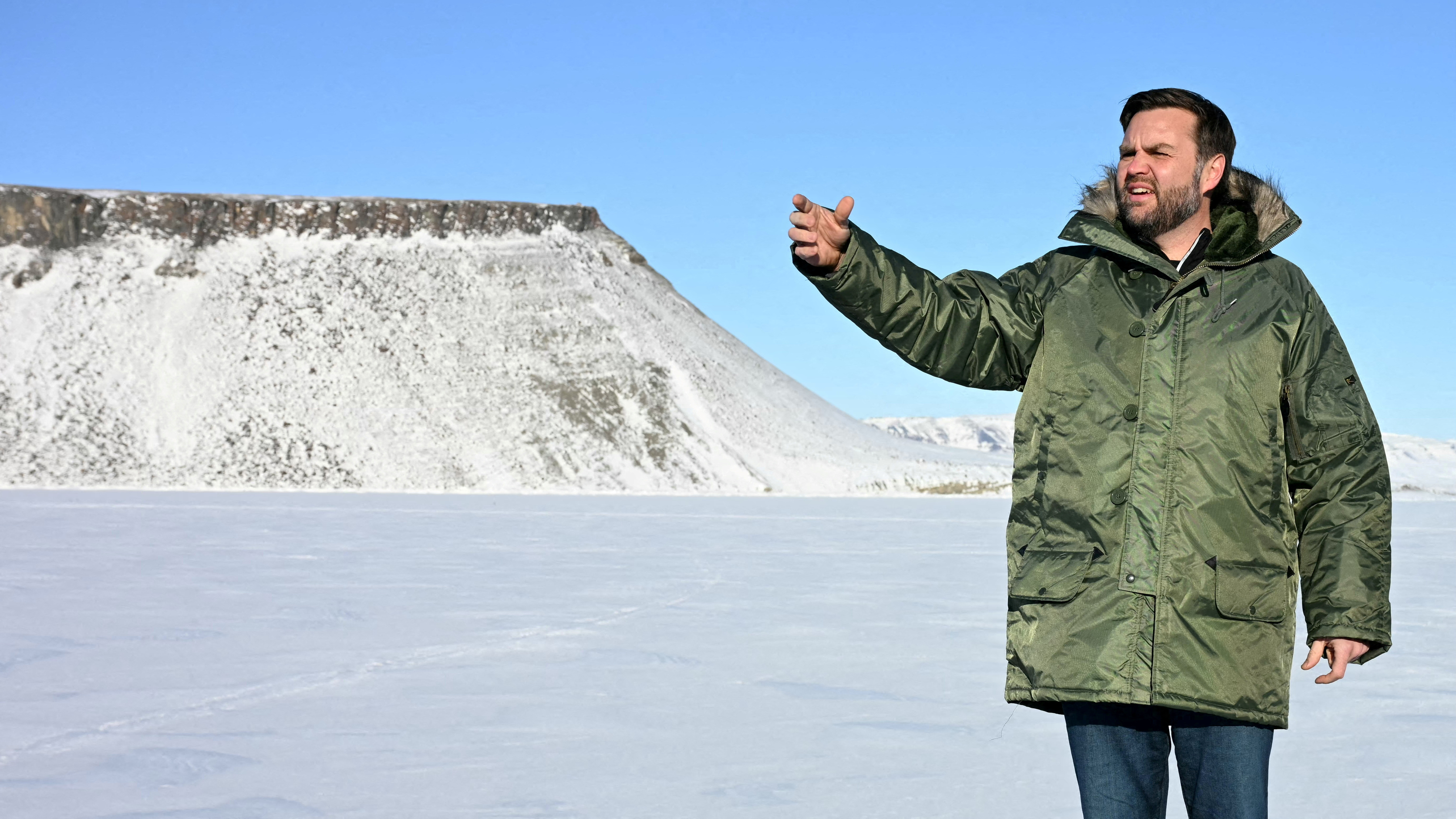 O vicepresidente dos EUA, JD Vance, nunha visita a unha base militar en Groenlandia en marzo de 2025. Jim Watson/REUTERS.