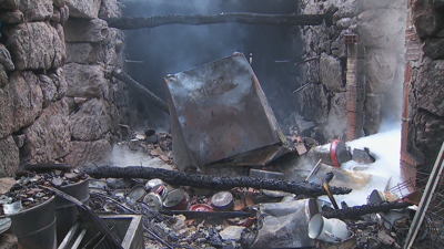 Parte da vivenda de Taboadela calcinada