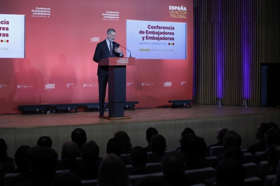 O rei clausurou a X Conferencia de Embaixadores. EFE/Zipi