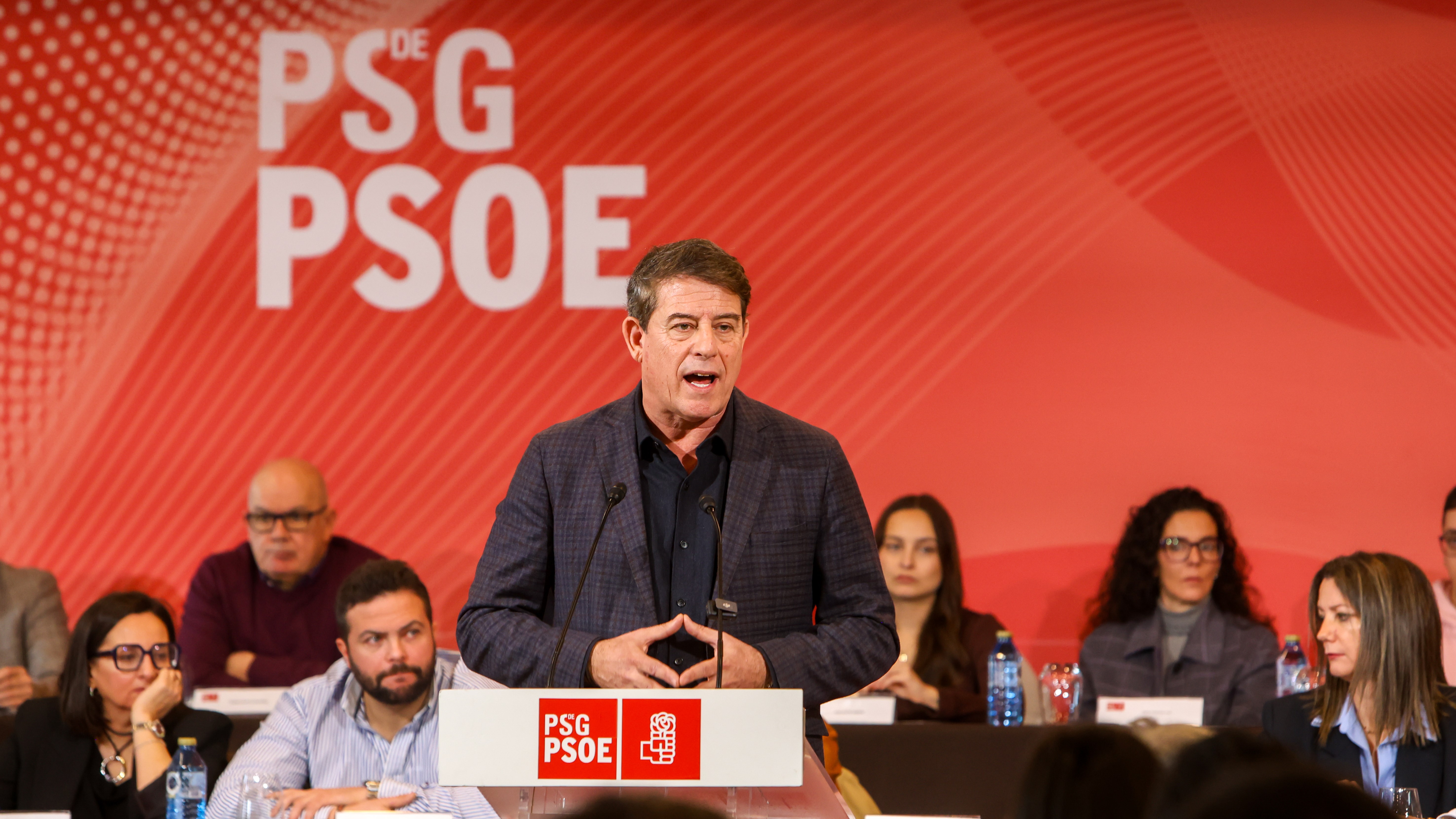 Gómez Besteiro, durante un Comité Nacional do PSdeG en Santiago. EFE/Xoán Rey.