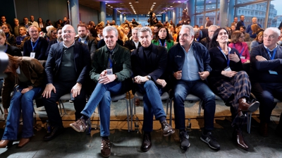 Feijóo con Tellado, Rueda e Bendodo na reunión interparlamentaria EFE/Cabalar