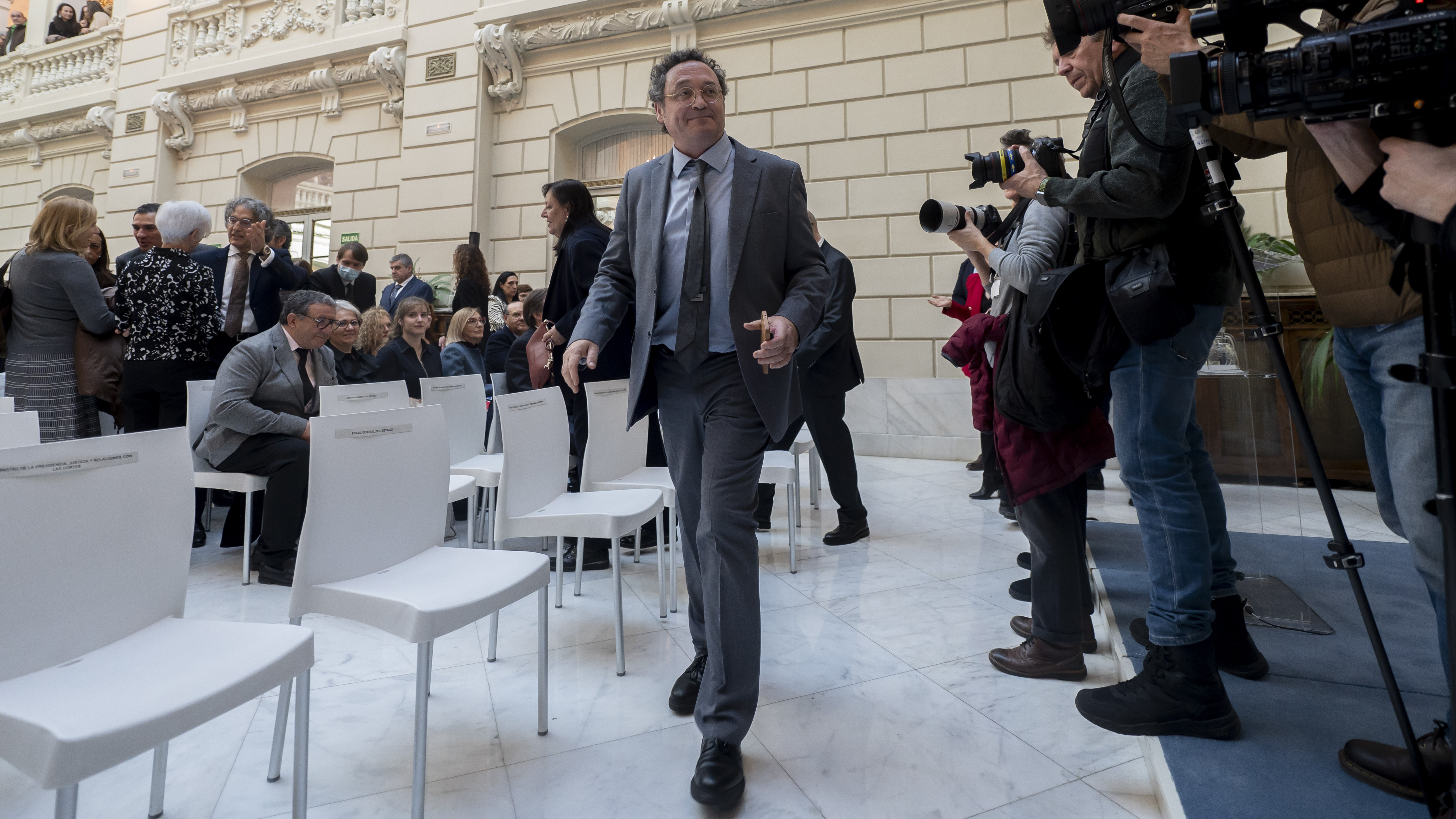 Álvaro García Ortiz, na toma de posesión da súa sucesora, Teresa Peramato, como fiscala xeral do Estado, en decembro de 2025 (Alberto Ortega/Europa Press)