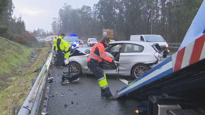 Imaxe dun dos vehículos implicados no accidente