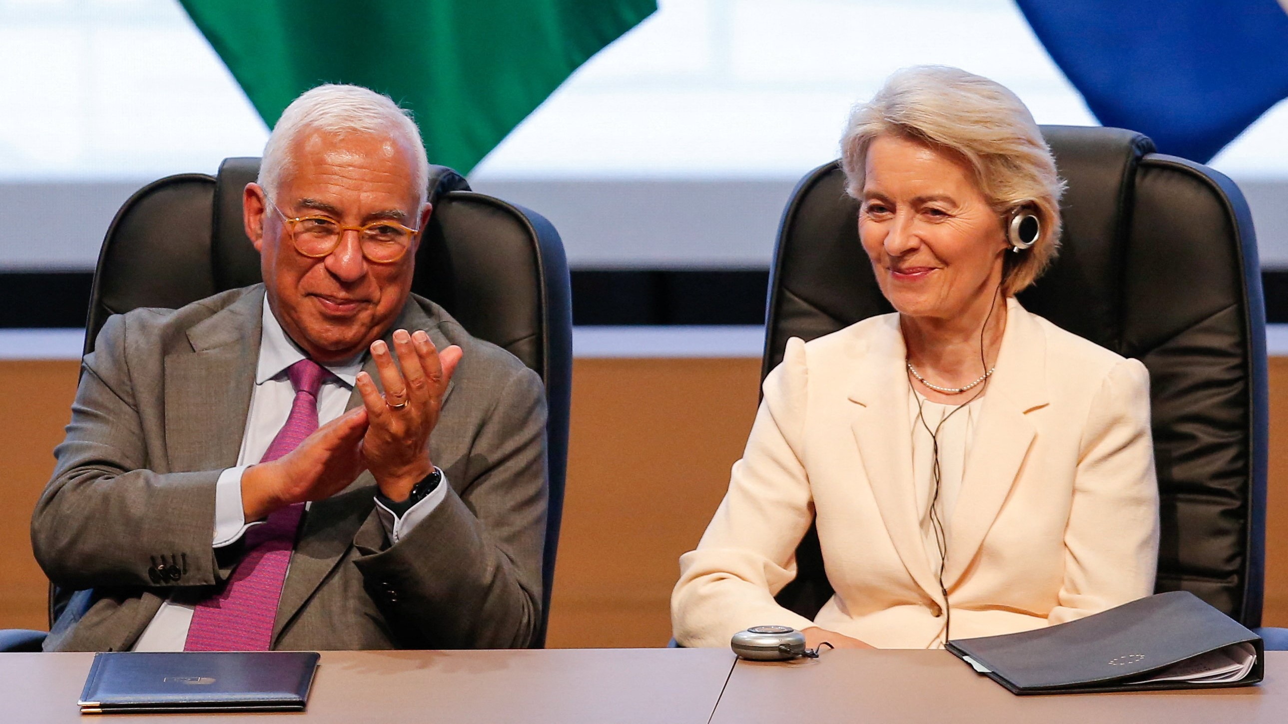 Costa con Von der Leyen en Asunción este sábado. REUTERS/Cesar Olmedo