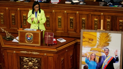 Delcy Rodríguez na Asemblea Nacional este xoves. REUTERS/Leonardo Fernández Viloria