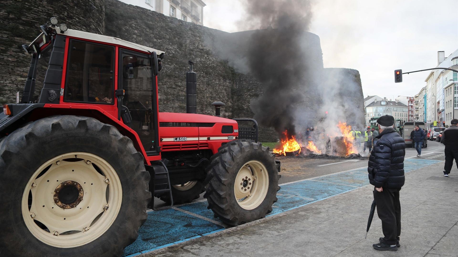 Máis de 150 tractores participaron nas mobilizacións no centro de Lugo desde o pasado 12 de xaneiro (Carlos Castro - Europa Press)