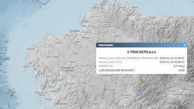 Mapa sísmico do lugar do pequeno terremoto que tivo lugar en Triacastela (IGN)