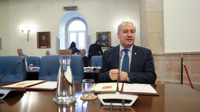 O ex presidente da Deputación de Lugo, unha imaxe do día do pleno celebrado para elixir a súa substituta (Carlos Castro - Europa Press)