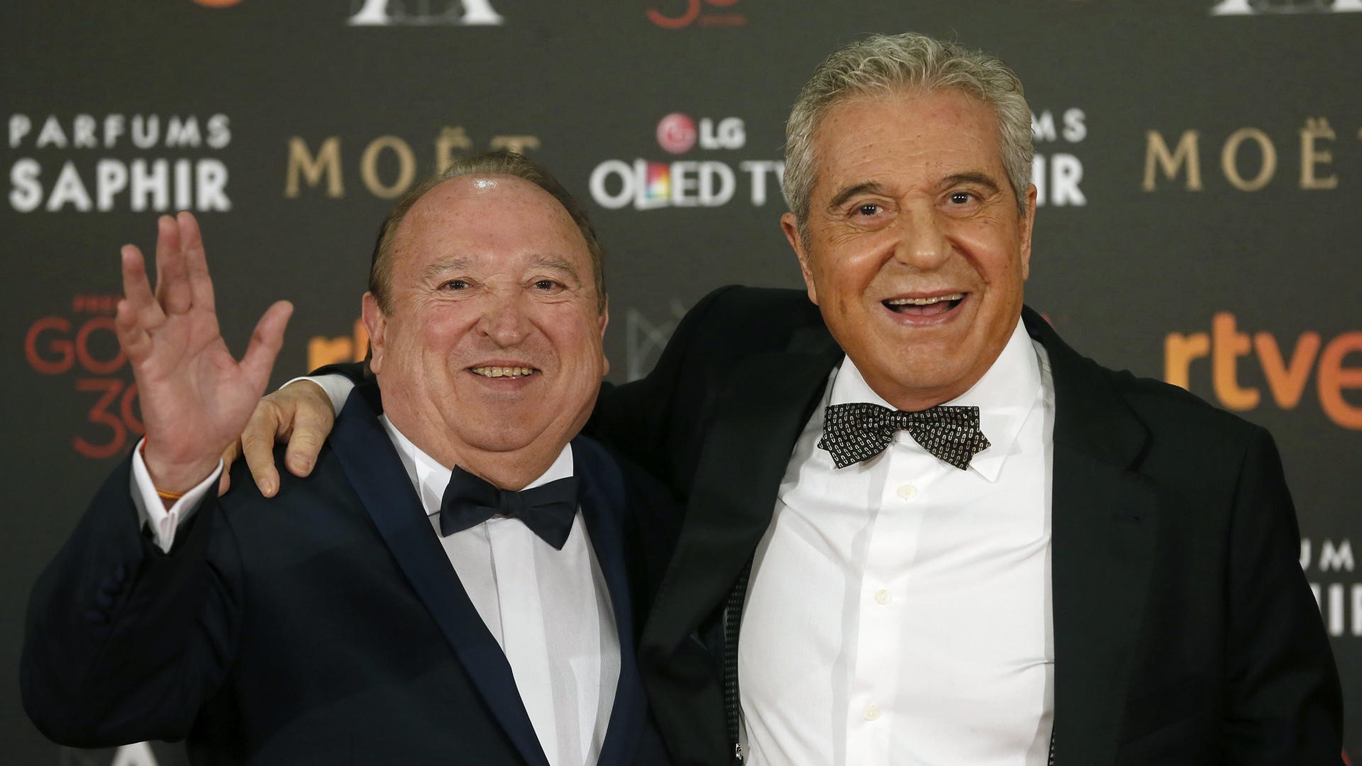 Fernando Esteso con Andrés Pajares, un dos dúos máis populares do cinema español. Foto tomada o 6 de febreiro de 2016. EFE/ Juanjo Martín