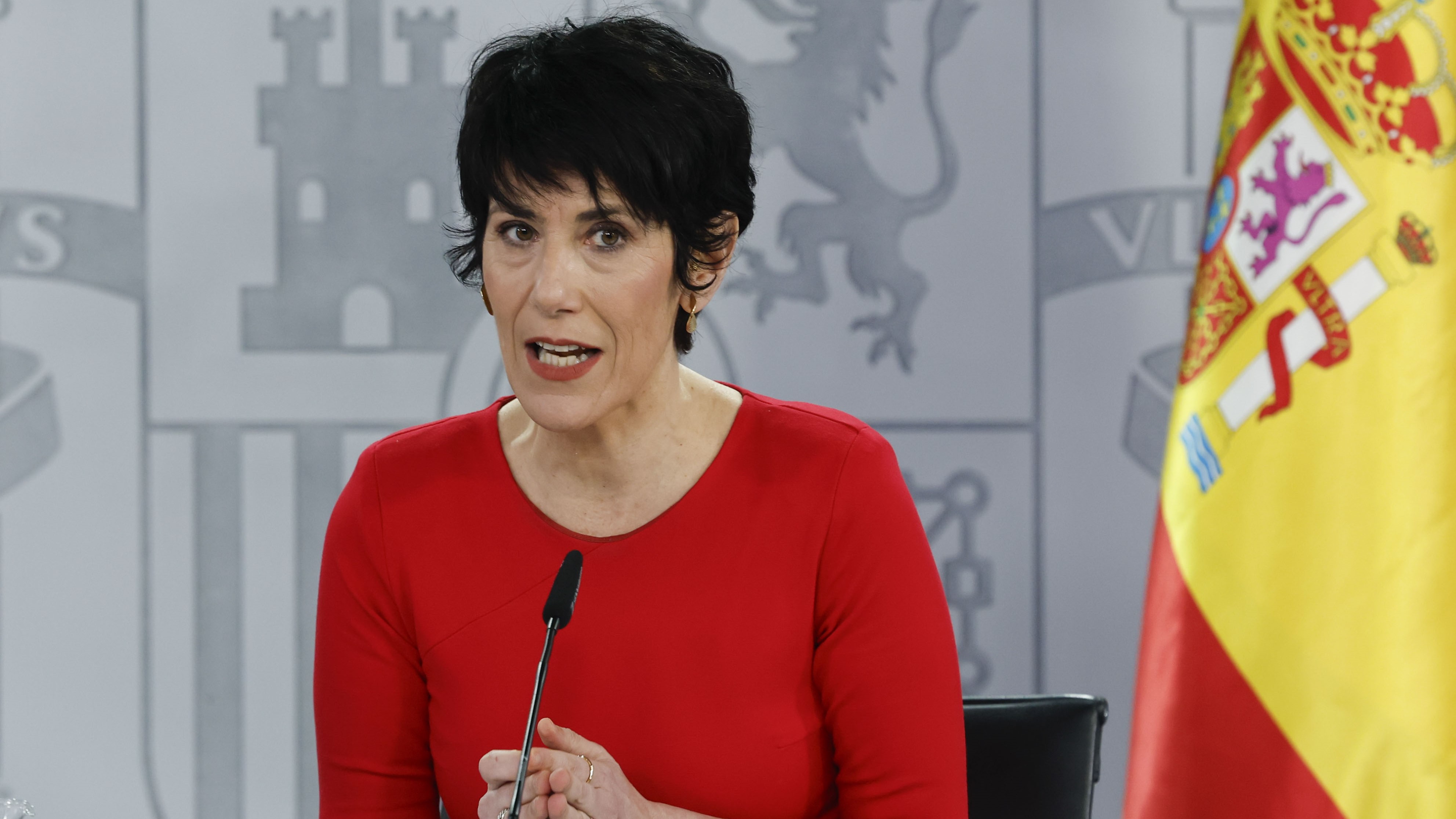 Elma Saíz na conferencia de prensa tras o Consello de Ministros (EFE/JJ Guillén)