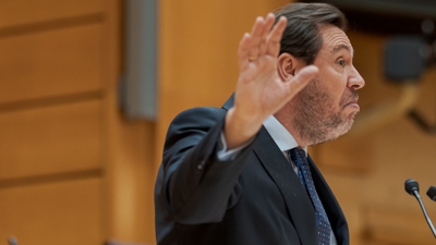 Óscar Puente durante a pasada comparecencia no Senado (Europa Press/Diego Radamés)