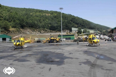 Helicópteros mobilizados o día do accidente. Europa Press