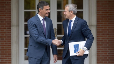 Alfonso Rueda e Pedro Sánchez nunha foto de arquivo (Europapress)