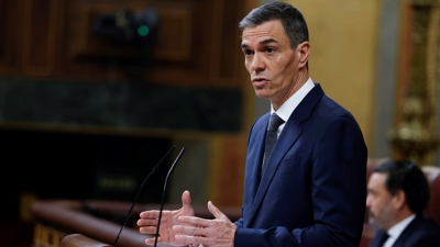 O presidente do Goberno, Pedro Sánchez, este mércores no Congreso (EFE/ Chema Moya)