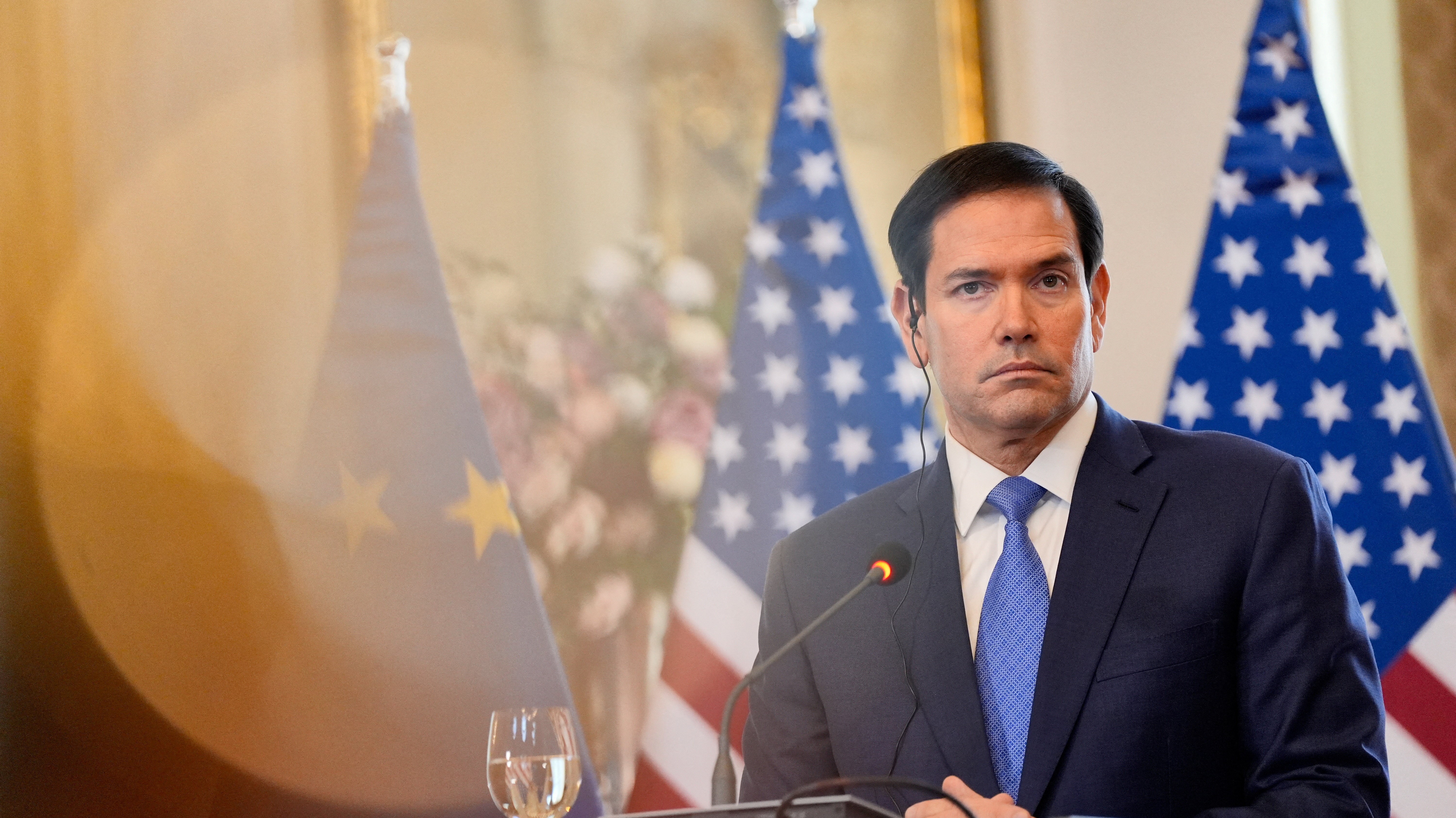 Marco Rubio, este domingo en Bratislava. Alex Brandon/ REUTERS