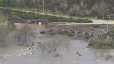 Enchente do Miño ao seu paso por Ourense (TVG)
