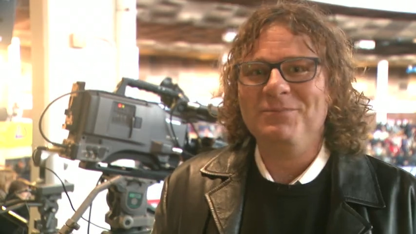 Seve Novas durante unha entrevista na TVG no 2020