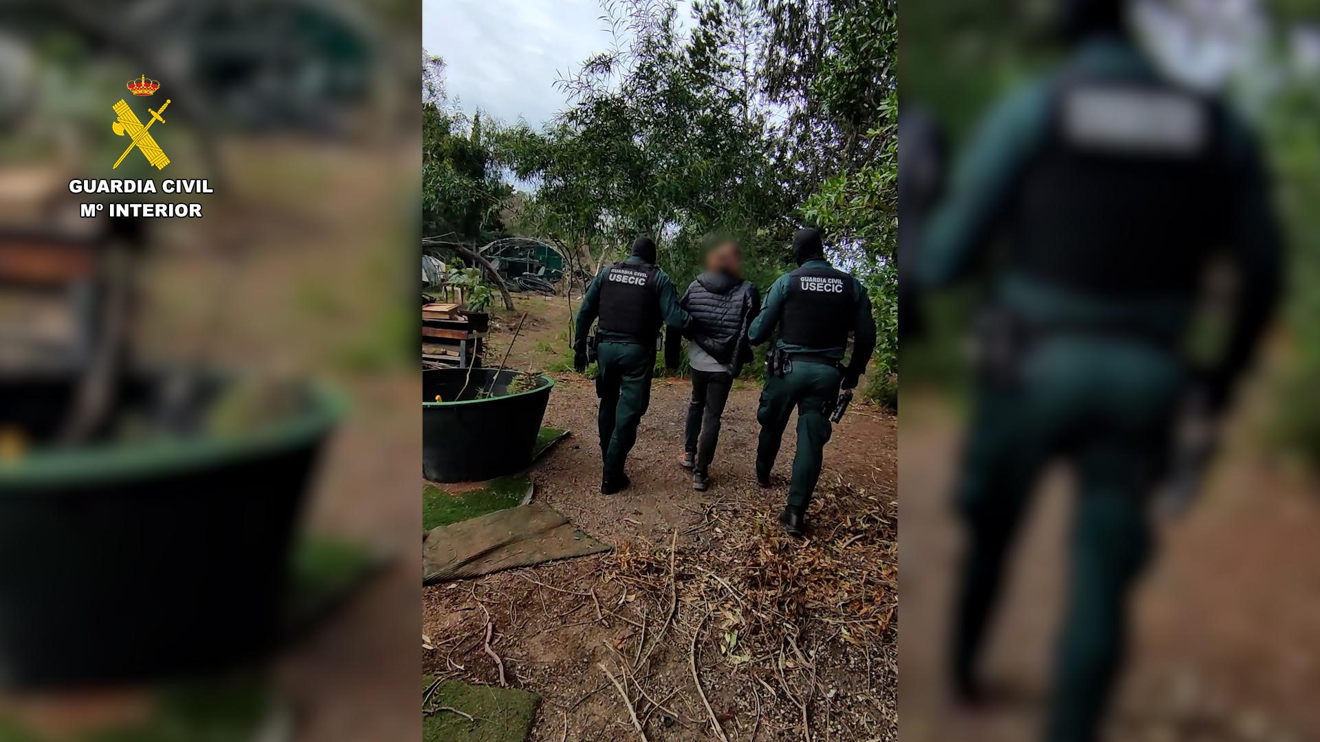Momento da detención dos membros de Anonymus pola Garda Civil. Foto: Garda Civil