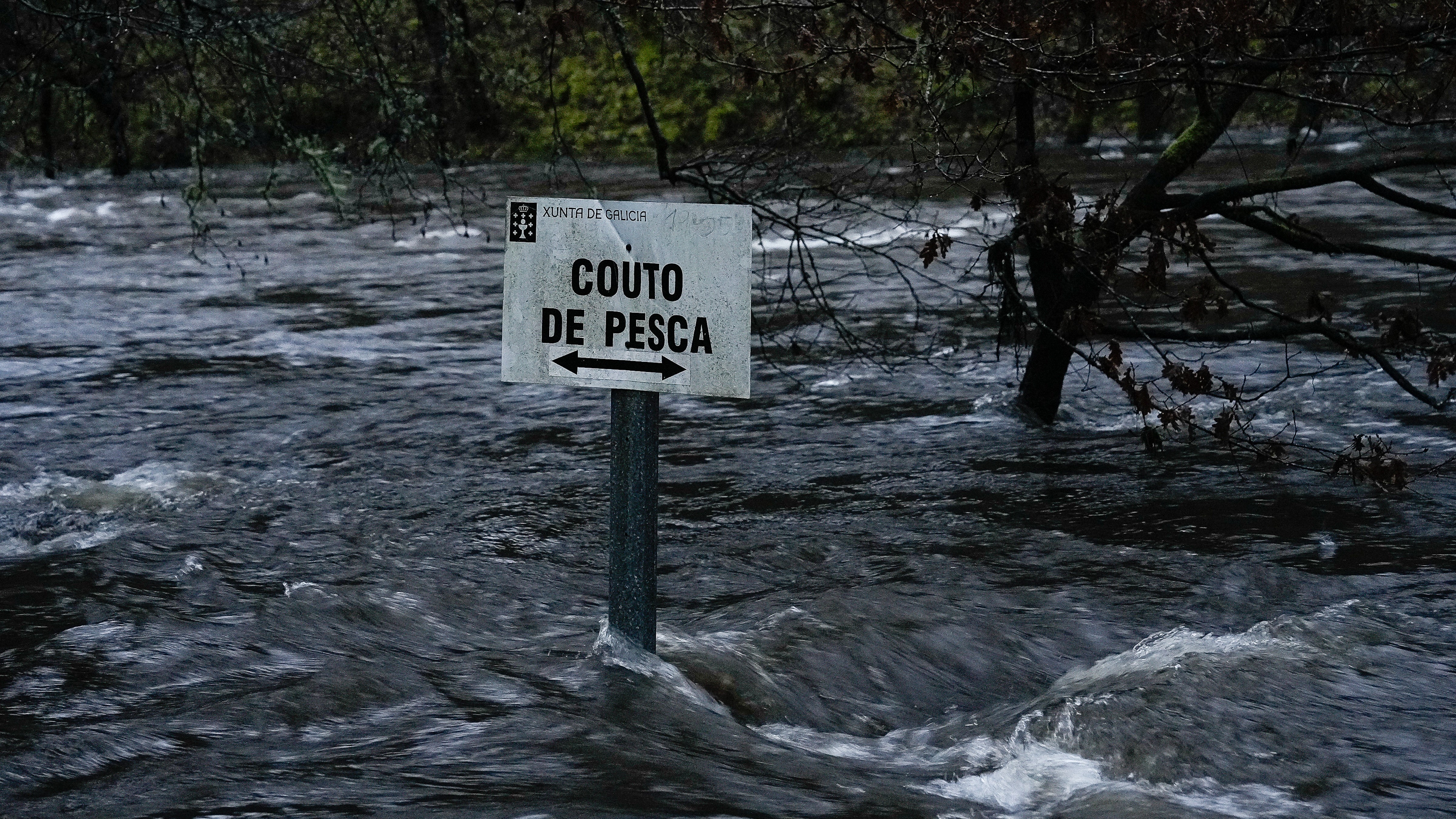 Imaxe do río Lérez nas pasadas semanas ao seu paso por Campo Lameiro (Europa Press/Adrián Lago)
