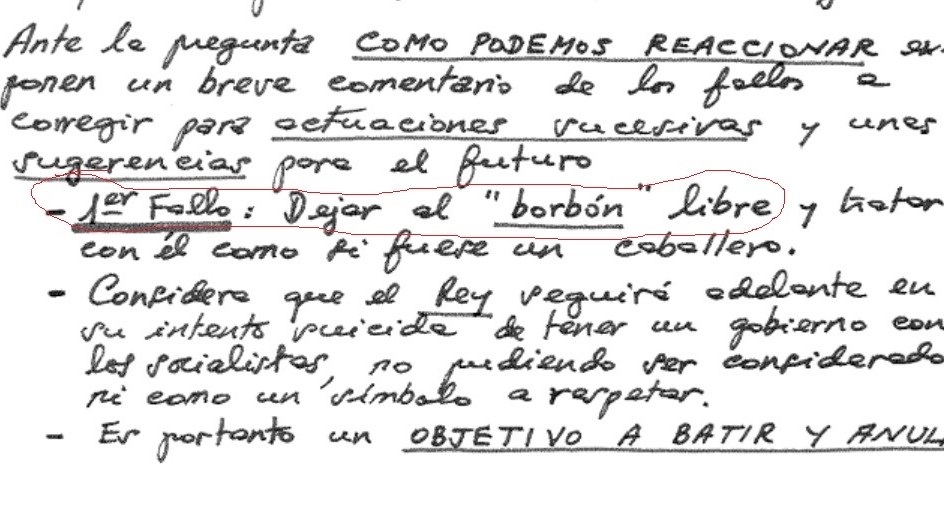 Un documento tras o 23F di que o erro foi 