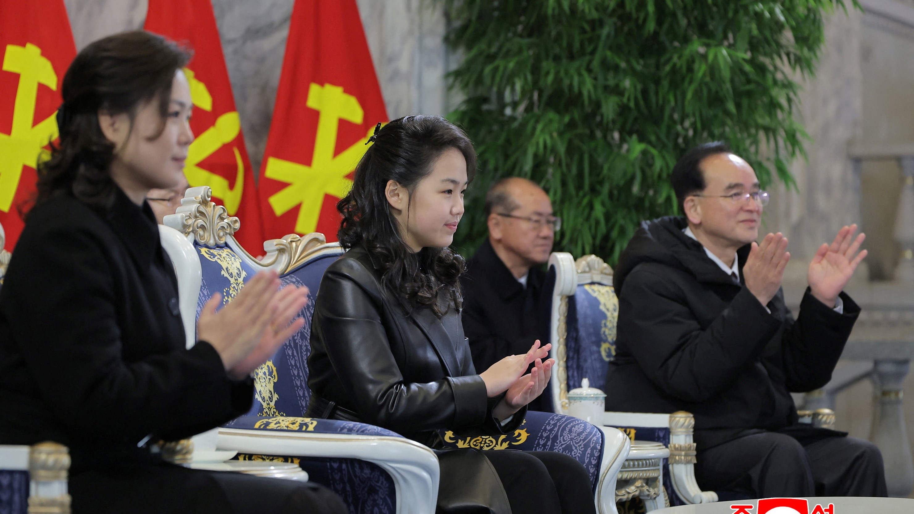 A filla do líder norcoreano Kim Jong-un, no desfile militar / REUTERS