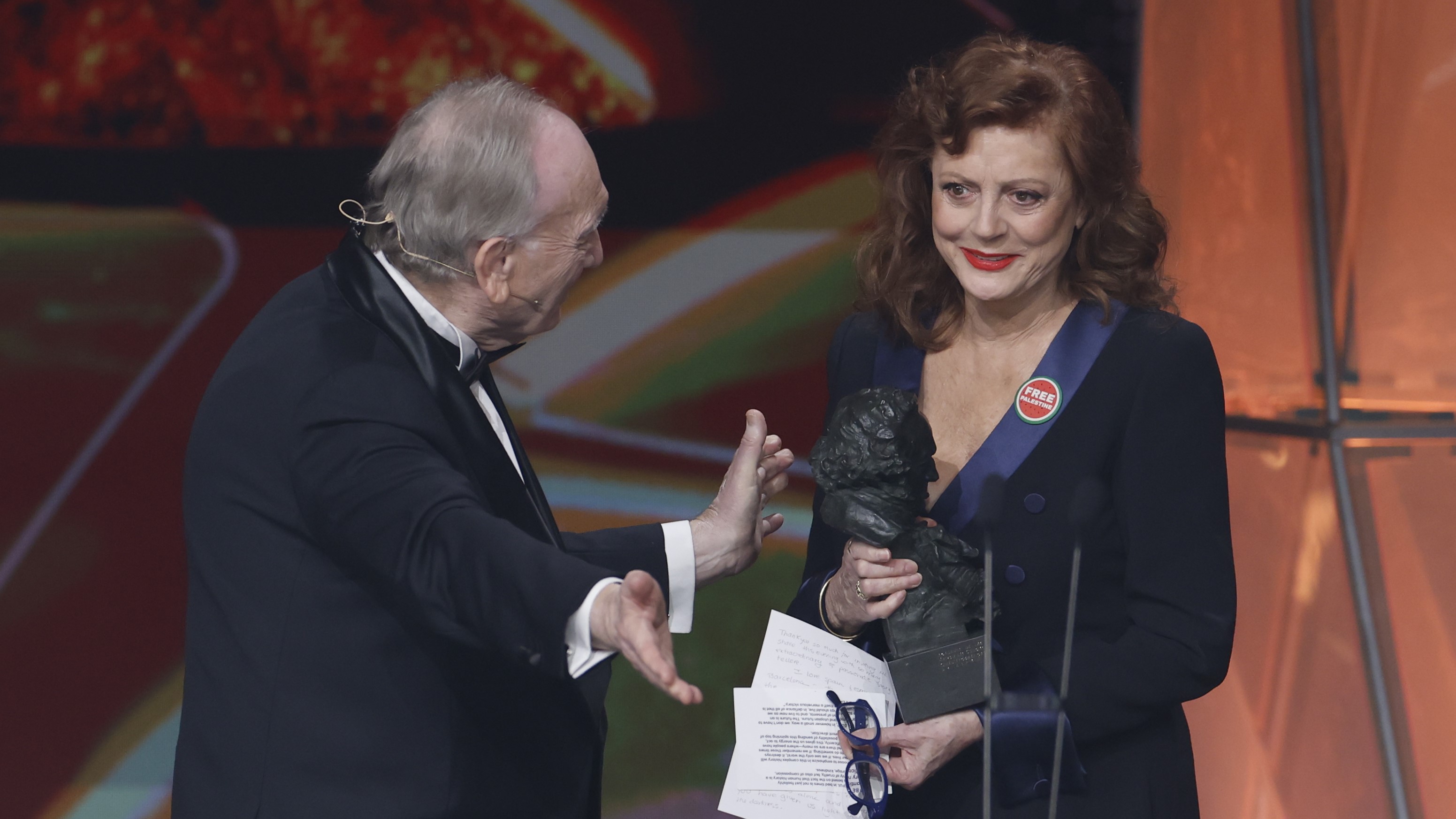Susan Sarandon con Fernando Méndez-Leite. EFE/Alberto Estévez