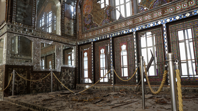 Danos no Palacio Golestan despois dos bombardeos de Isrel e os Estados Unidos sobre Irán. Majid Asgaripour/WANA/REUTERS