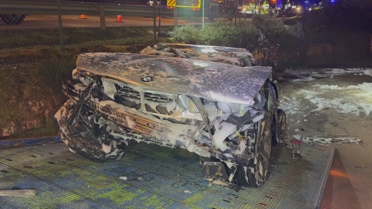 Estado en que quedou un dos vehículos implicados