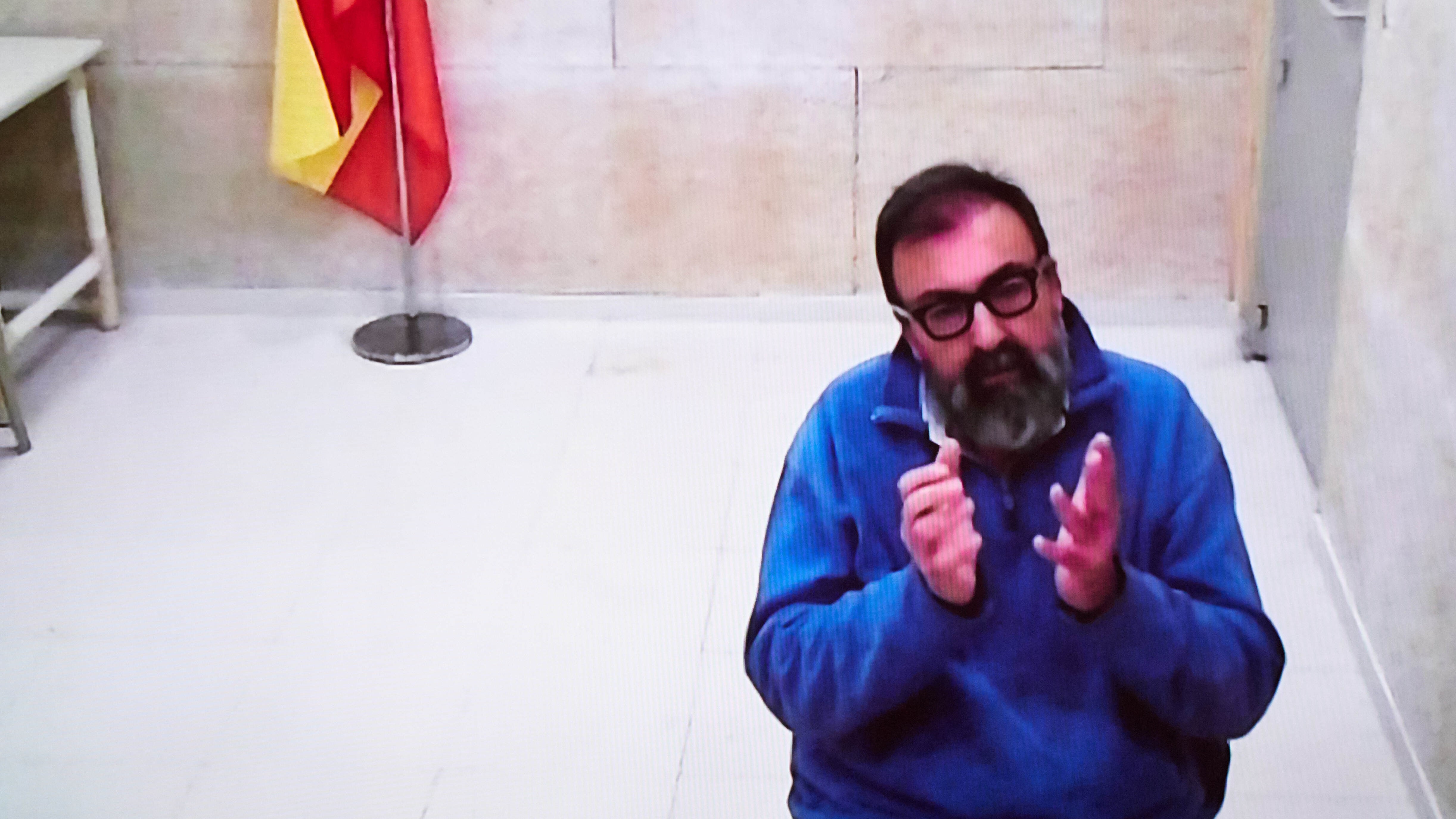 O exasesor Koldo García comparece ante la comisión de investigación no Parlamento de Navarra por videoconferencia (Eduardo Sanz/Europa Press)